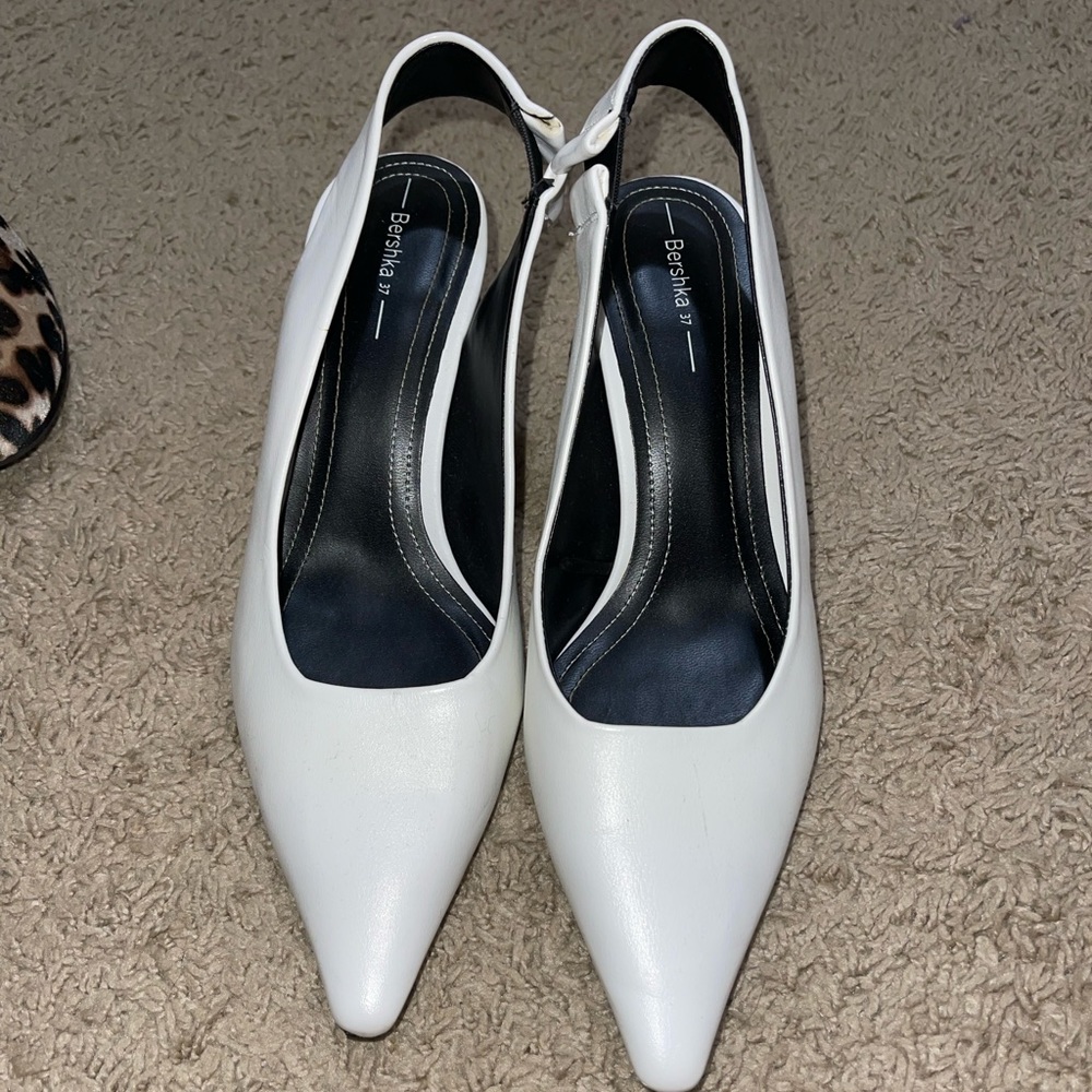 Bershka White Heels